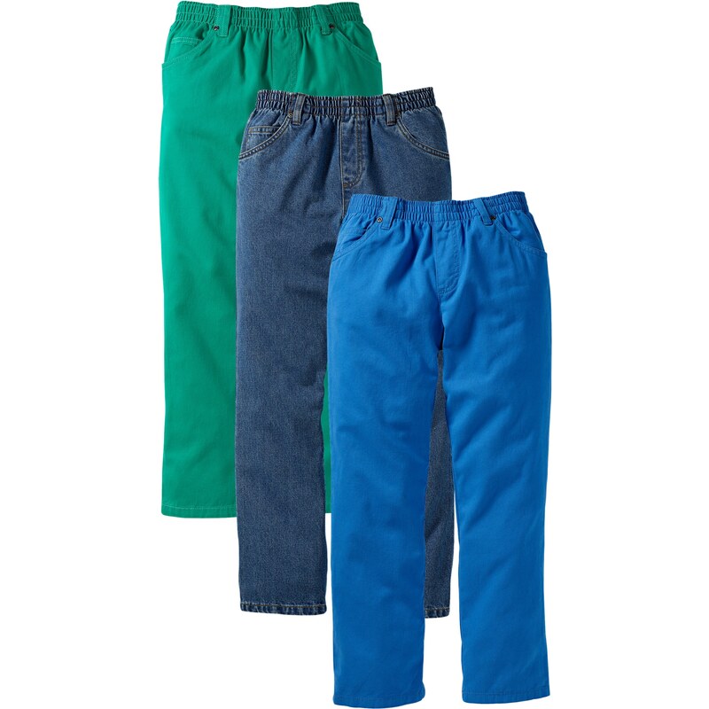 John Baner JEANSWEAR Bonprix - Lot de 3 pantalons relax bleu pour enfant