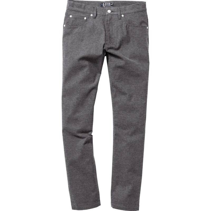 bpc selection Bonprix - Pantalon 5 poches aspect flanelle Regular Fit gris pour homme