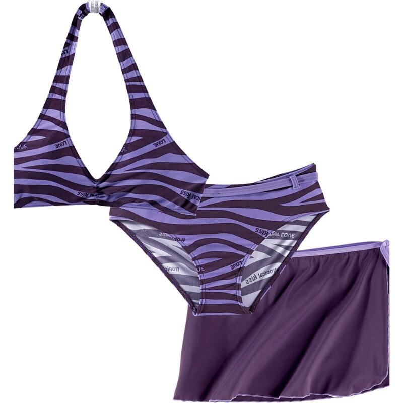 bpc bonprix collection Bonprix - Bikini + jupe fille (Ens. 3 pces.) violet pour enfant