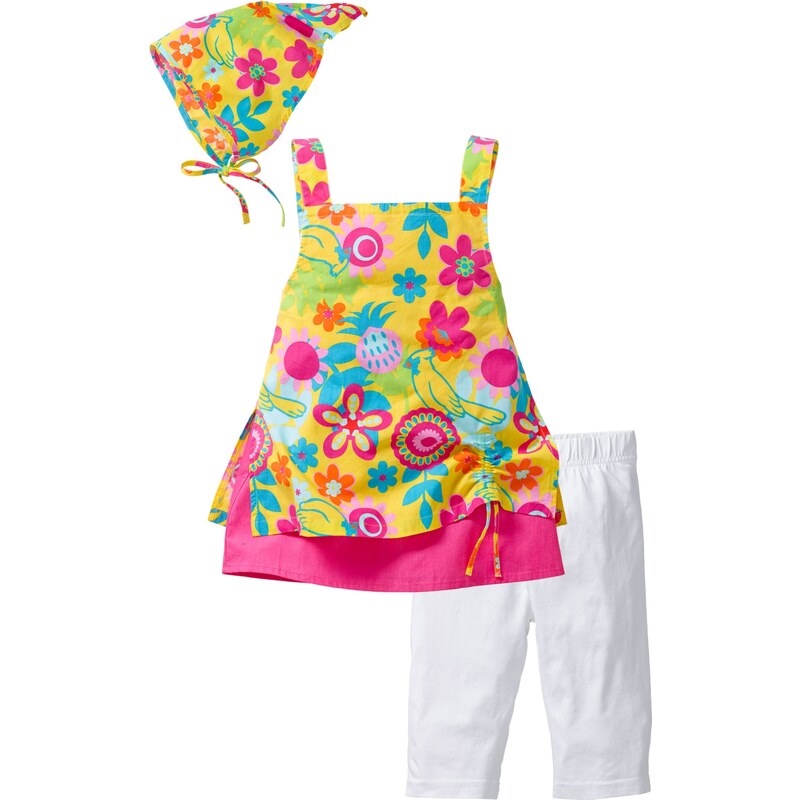 bpc bonprix collection Bonprix - Robe + legging + fichu (Ens. 3 pces.) jaune sans manches pour enfant