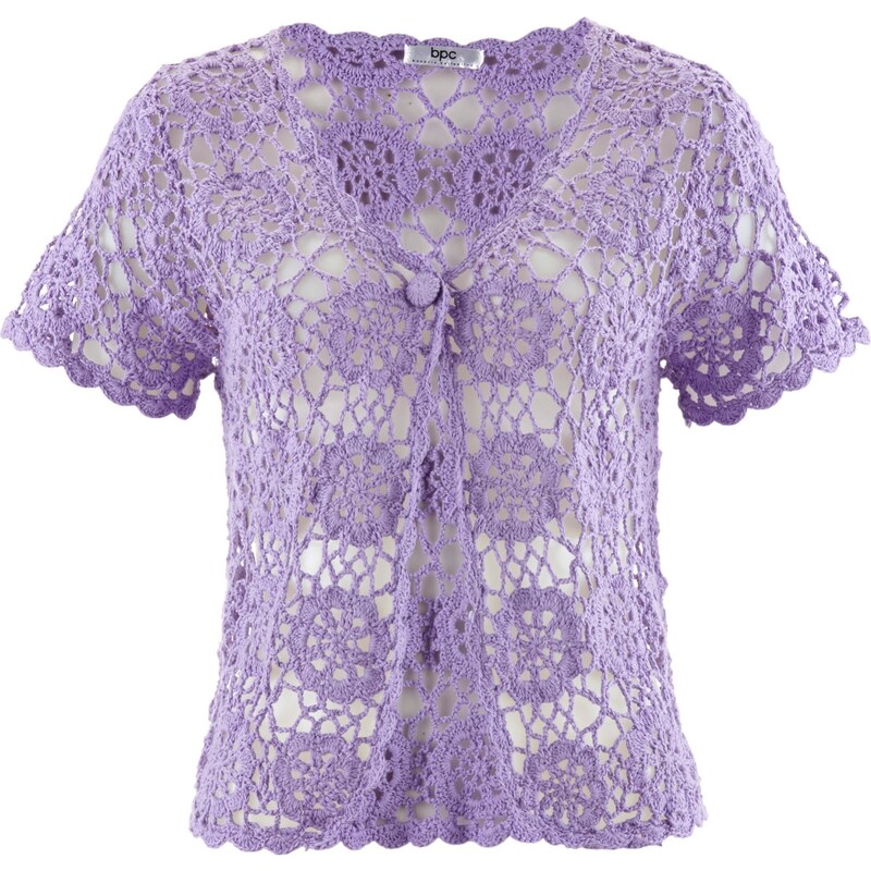 bpc bonprix collection Bonprix - Boléro en crochet violet manches courtes pour femme