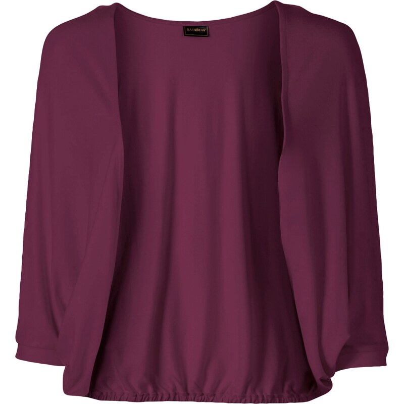 RAINBOW Bonprix - Boléro matière t-shirt violet manches 3/4 pour femme