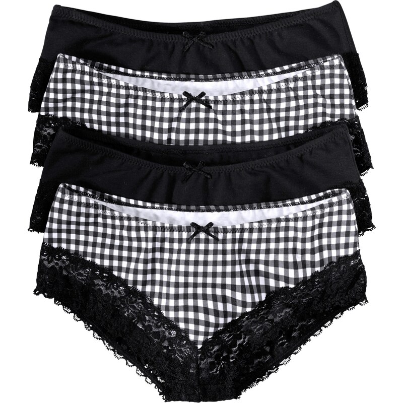 bpc bonprix collection Bonprix - Lot de 4 culottes noir pour femme
