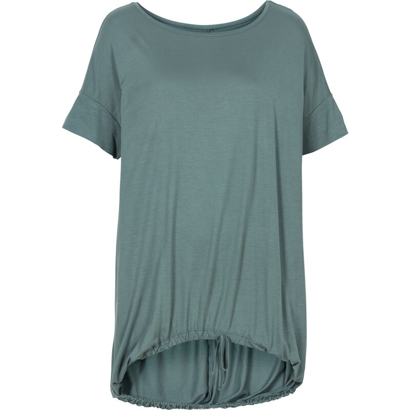 RAINBOW Bonprix - T-shirt avec finition à la base vert manches courtes pour femme