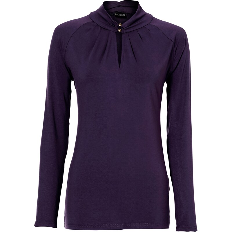BODYFLIRT Bonprix - T-shirt manches longues violet pour femme