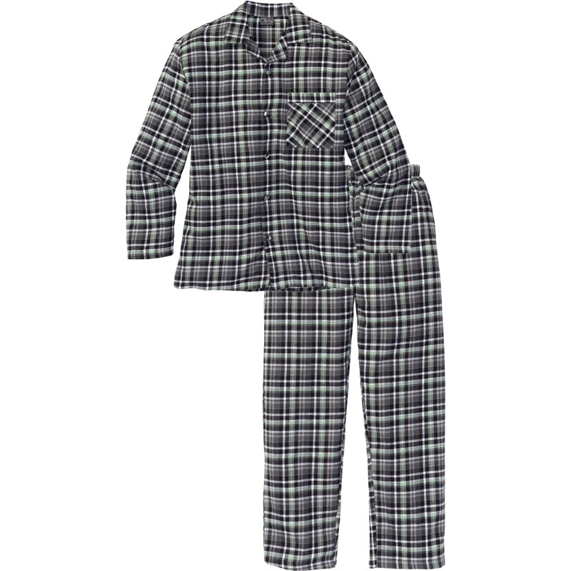 bpc bonprix collection Bonprix - Pyjama en flanelle forme ample noir manches longues pour homme