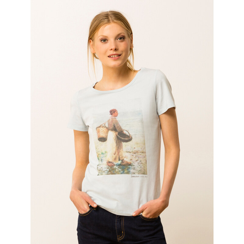 T-shirt Femme Coton Bio* Hommage À Mc Gregor Somewhere, Couleur Ciel