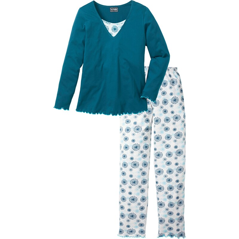 bpc selection Bonprix - Pyjama pétrole manches longues pour femme