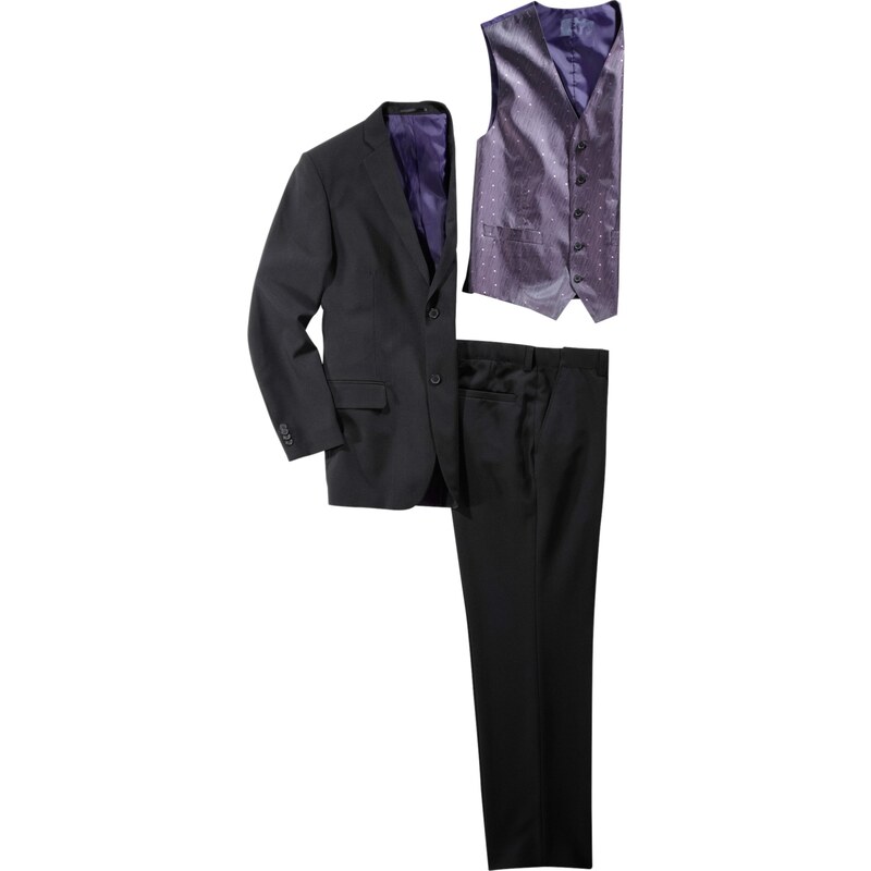 bpc selection Bonprix - Costume complet 5 pièces noir manches longues pour homme