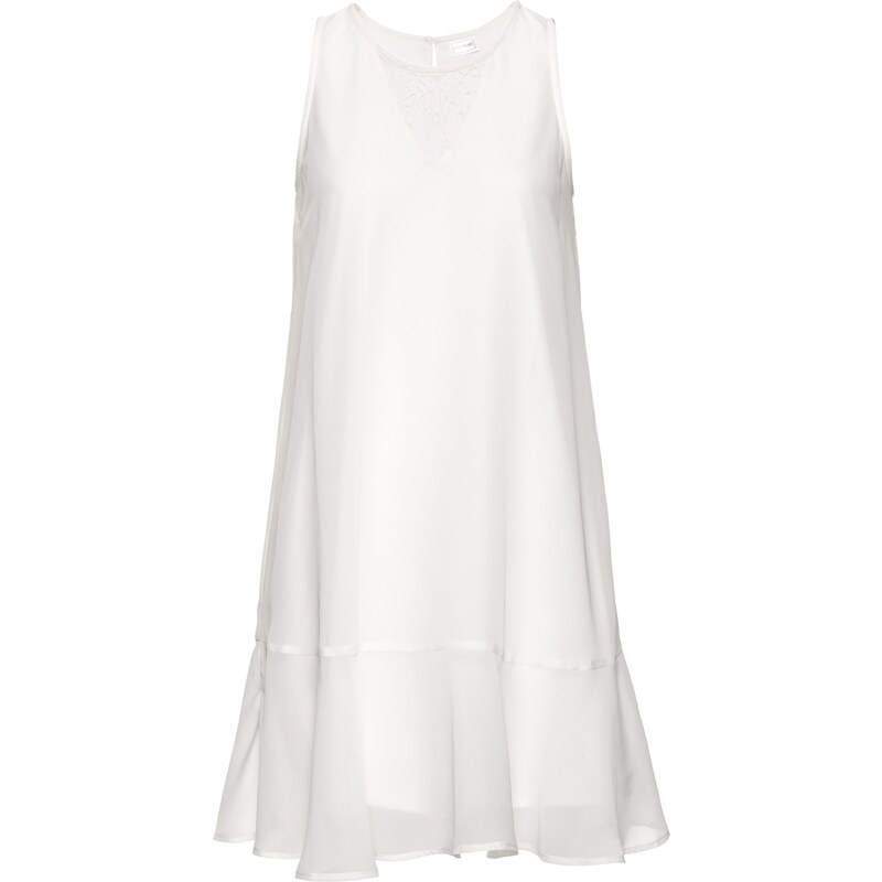 BODYFLIRT Bonprix - robe d'été Robe à empiècement dentelle blanc sans manches pour femme