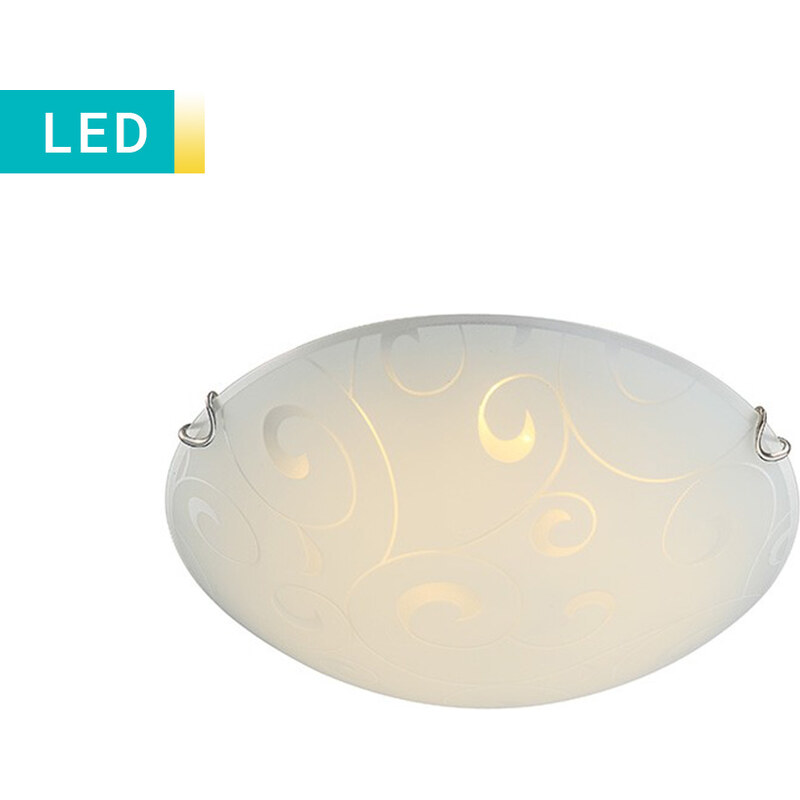 Lesara Plafonnier LED en verre opale orné