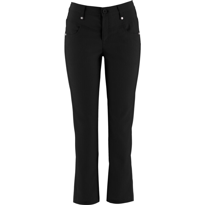 bpc bonprix collection Bonprix - Pantalon extensible 7/8 noir pour femme