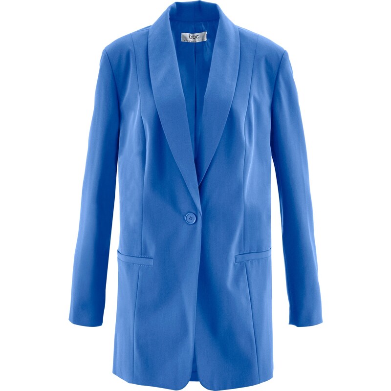 bpc bonprix collection Bonprix - Blazer long ample, manches longues bleu pour femme