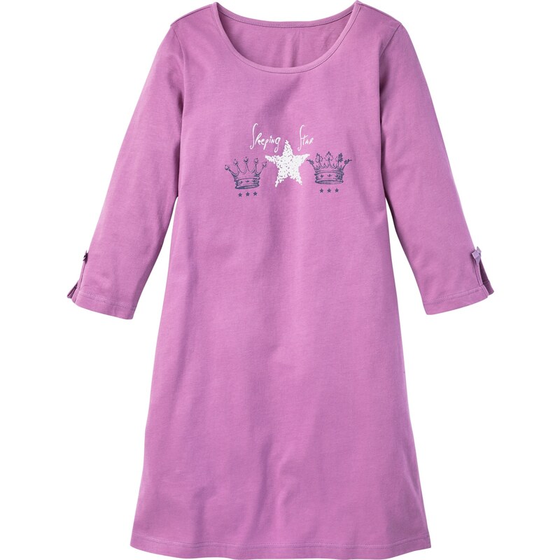 bpc bonprix collection Bonprix - Chemise de nuit violet manches 3/4 pour femme