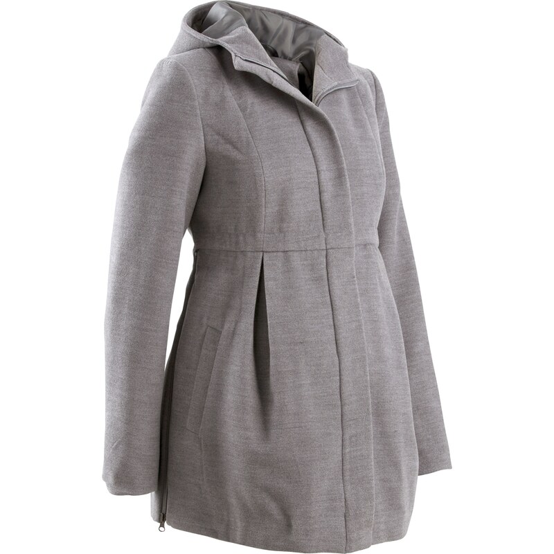 bpc bonprix collection Bonprix - Manteau de grossesse avec capuche, ajustable gris manches longues pour femme