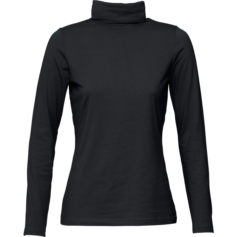 bpc bonprix collection Bonprix - T-shirt col roulé extensible, manches longues noir pour femme