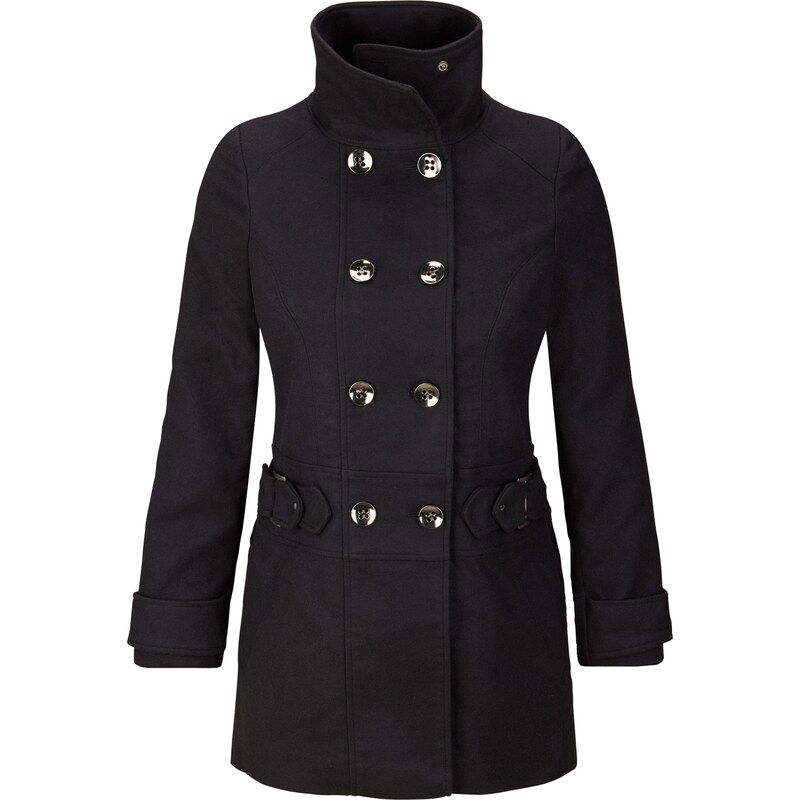 BODYFLIRT Bonprix - Manteau court noir manches longues pour femme