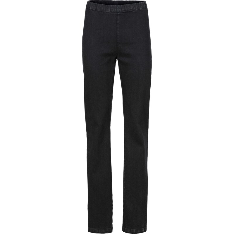 RAINBOW Bonprix - Jean bootcut avec taille élastique noir pour femme