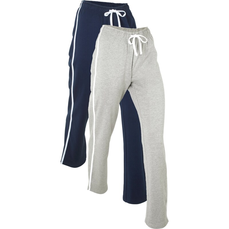 bpc bonprix collection Bonprix - Lot de 2 pantalons de jogging, longs bleu pour femme