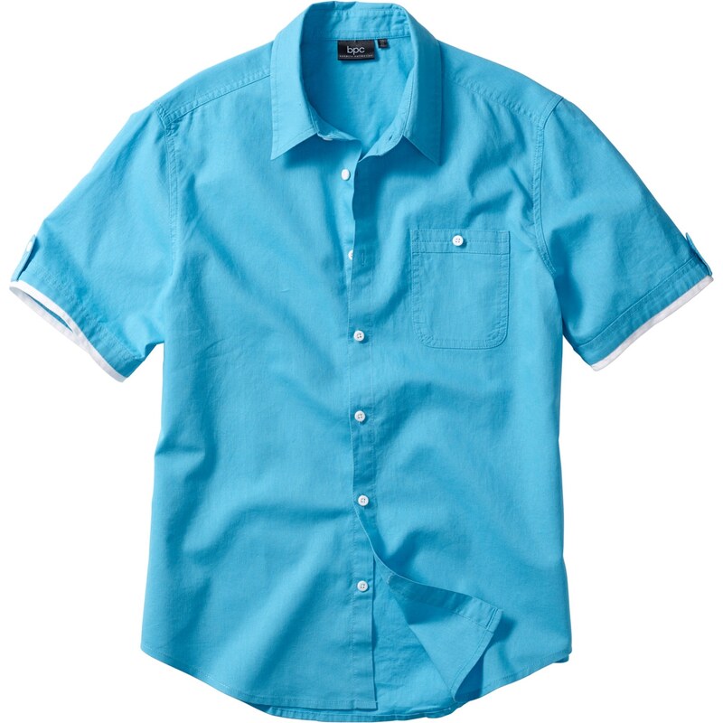 bpc bonprix collection Bonprix - Chemise manches courtes regular fit bleu pour homme