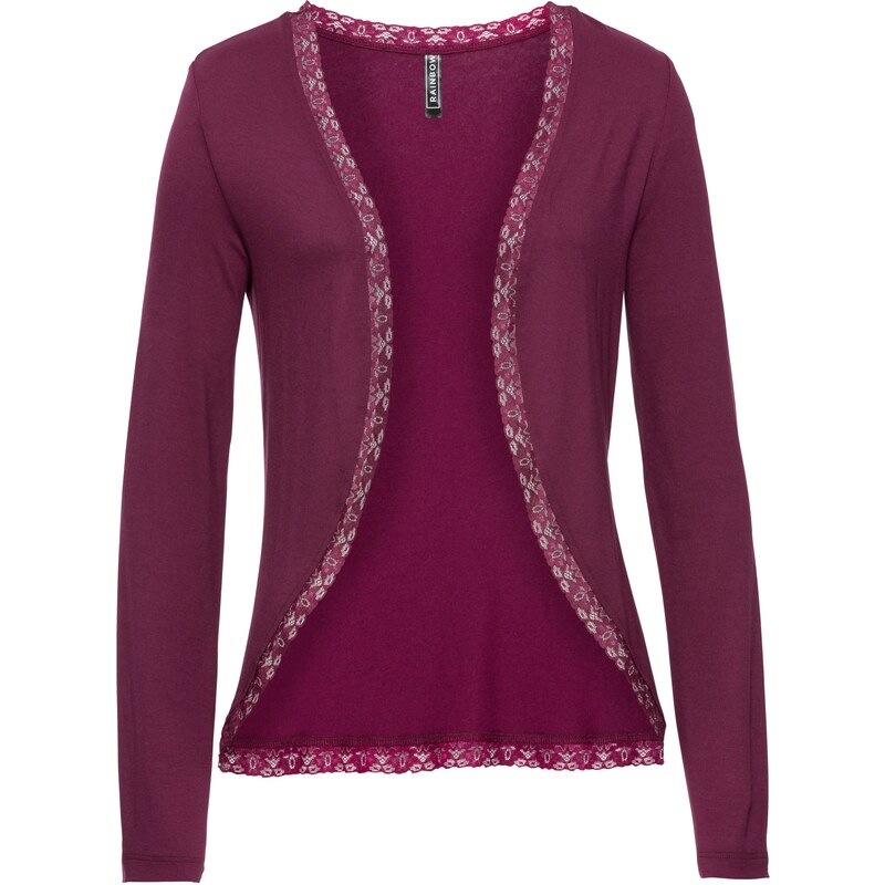 RAINBOW Bonprix - Gilet matière T-shirt violet pour femme