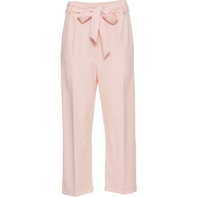BODYFLIRT Bonprix - Pantalon à plis avec ceinture à nouer rose pour femme