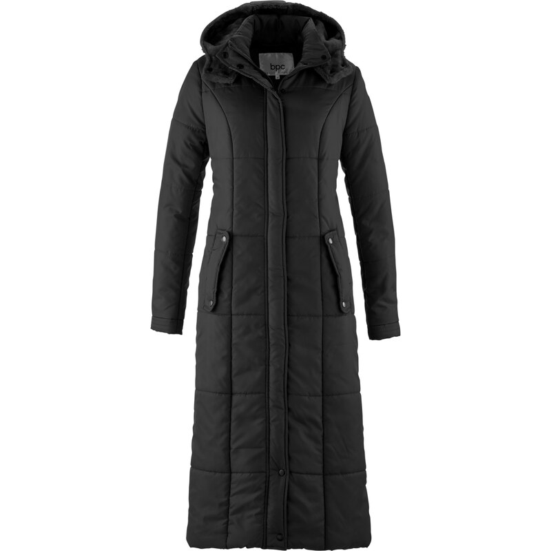 bpc bonprix collection Bonprix - Manteau long légèrement rembourré noir manches longues pour femme