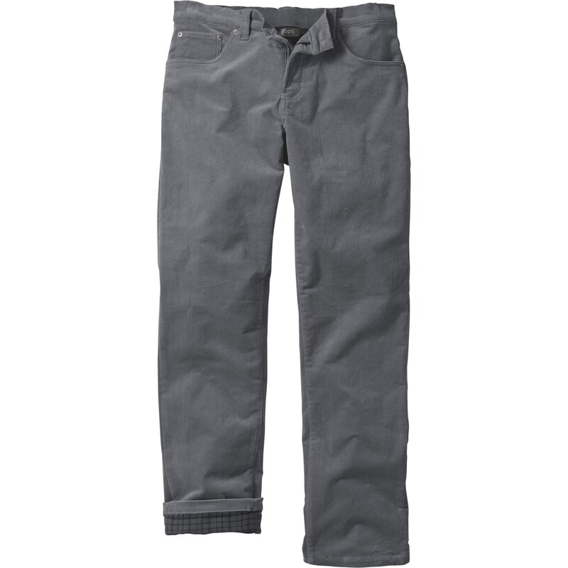 bpc bonprix collection Bonprix - Pantalon en velours côtelé extensible thermo gris pour homme