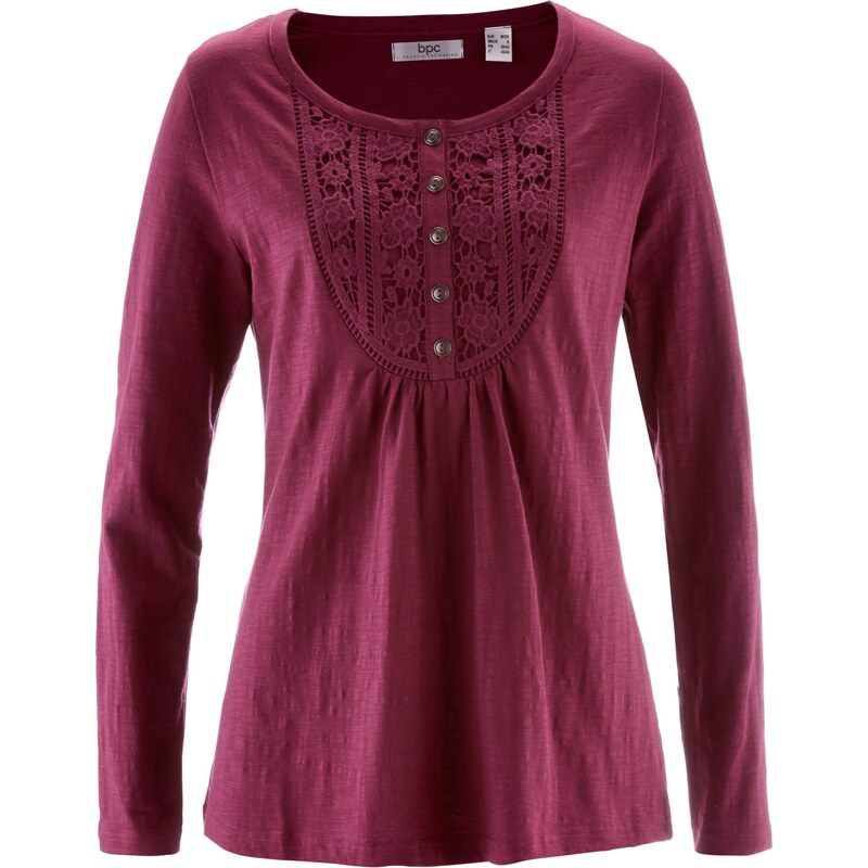 bpc bonprix collection Bonprix - T-shirt manches longues en fil flammé violet pour femme