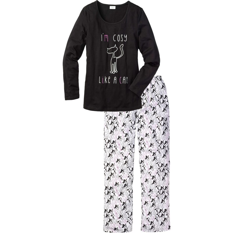 bpc bonprix collection Bonprix - Pyjama noir manches longues pour femme