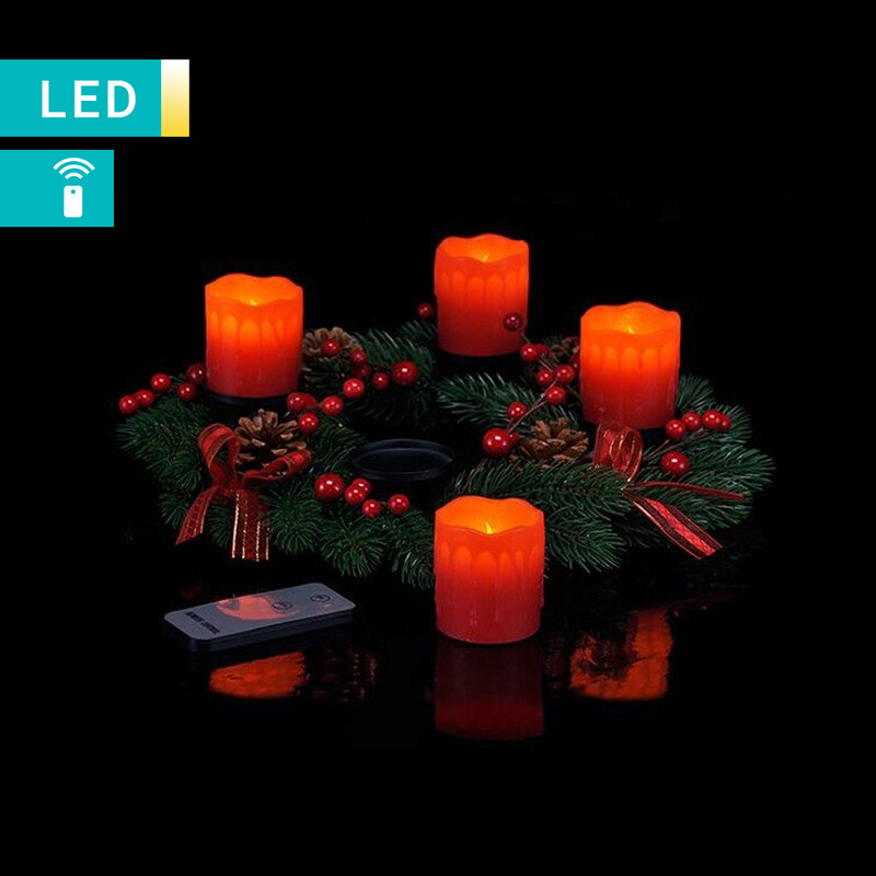 Lesara Couronne de l´Avent avec bougies et LED