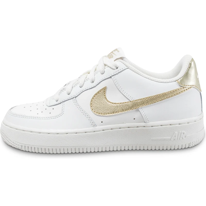 Nike Baskets Air Force 1 Junior Blanc Et Or Enfant GLAMI