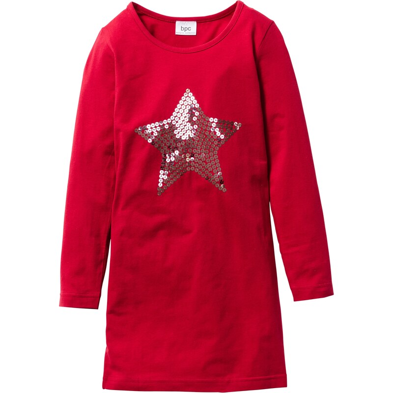 bpc bonprix collection Bonprix - robe d'été Robe de fête avec application à paillettes rouge manches longues pour enfant