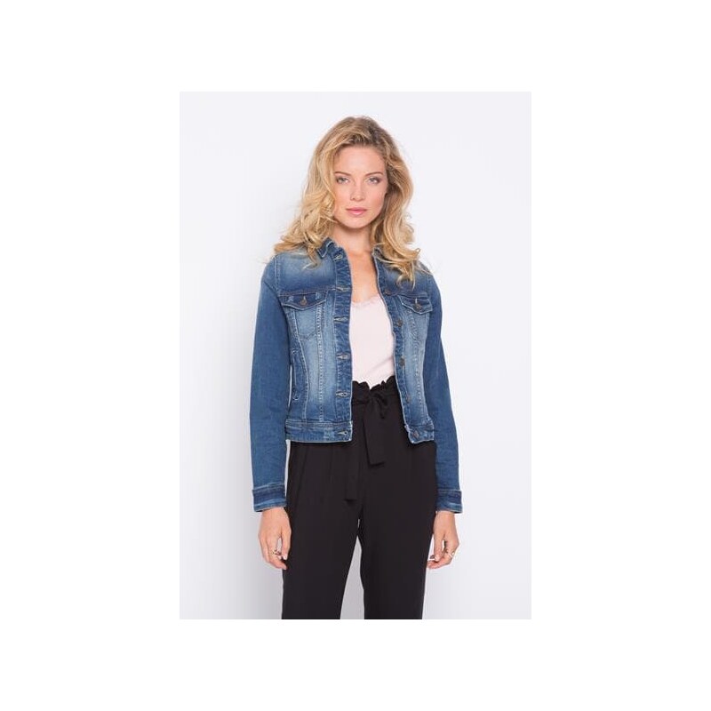 Veste en jean boutonnée Bleu Elasthanne - Femme Taille 0 - Cache Cache