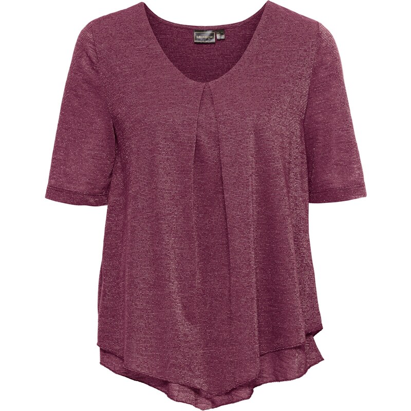 RAINBOW Bonprix - T-shirt coupe asymétrique violet manches 3/4 pour femme