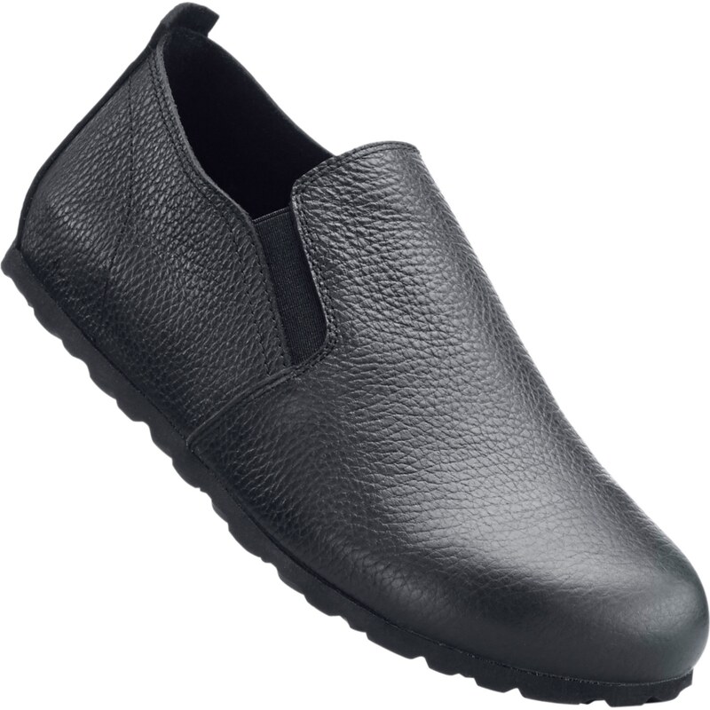 bpc selection Bonprix - Slippers confortables en cuir noir pour homme
