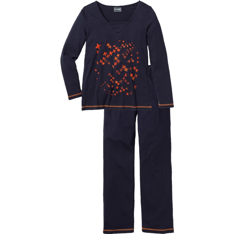 bpc selection Bonprix - Pyjama bleu manches longues pour femme
