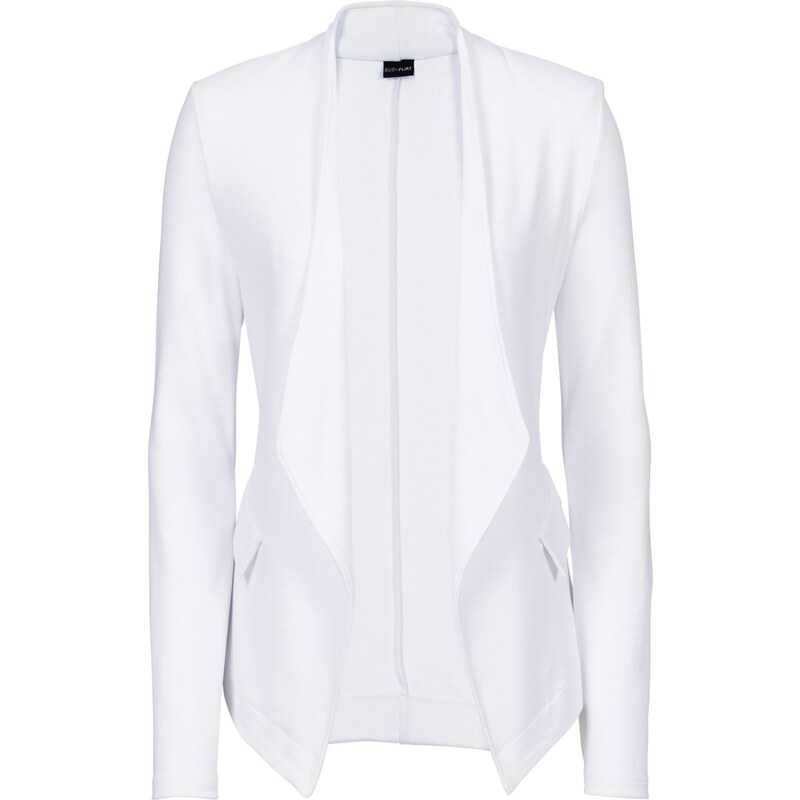 BODYFLIRT Bonprix - Blazer matière T-shirt blanc manches longues pour femme