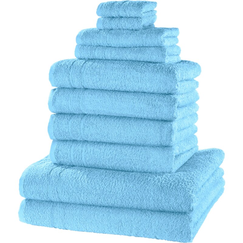 bpc living Bonprix - Serviettes de toilette New Uni (Ens. 10 pces.) bleu pour maison