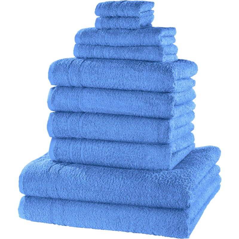 bpc living Bonprix - Serviettes de toilette New Uni (Ens. 10 pces.) bleu pour maison