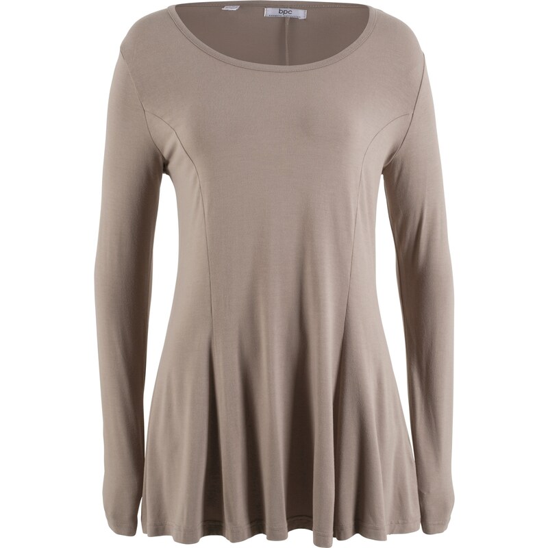 bpc bonprix collection Bonprix - T-shirt manches longues base ample fluide marron pour femme