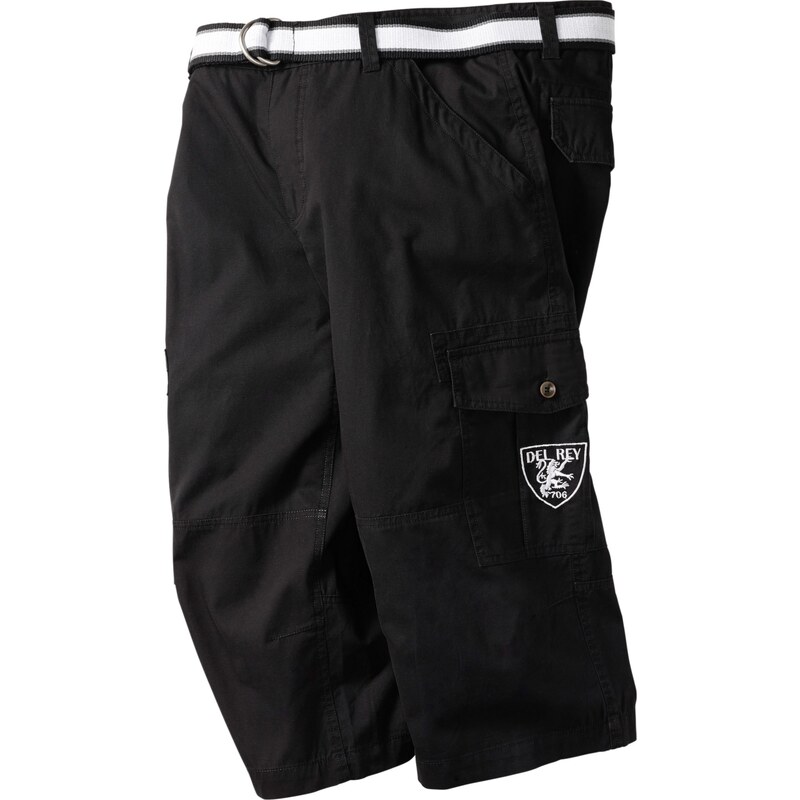 bpc bonprix collection Bonprix - Pantalon 3/4 avec ceinture Loose Fit noir pour homme