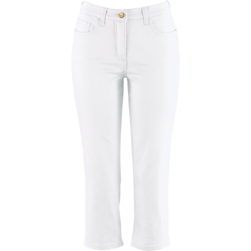 bpc bonprix collection Bonprix - Pantalon 3/4 ultra-stretch blanc pour femme