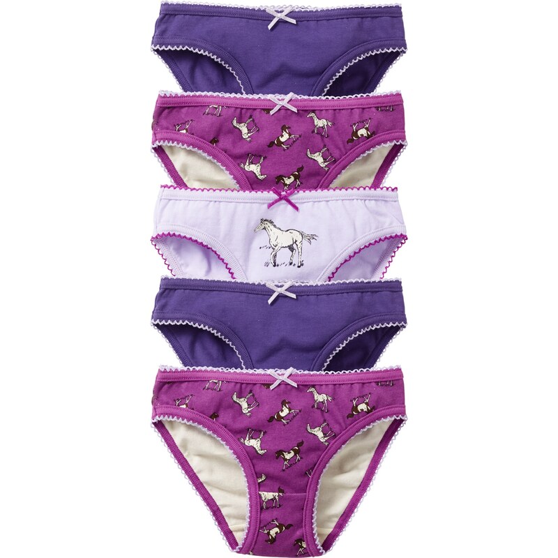 bpc bonprix collection Bonprix - Lot de 5 culottes violet pour enfant