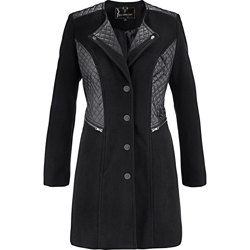 bpc selection Bonprix - Manteau avec empiècements noir manches longues pour femme