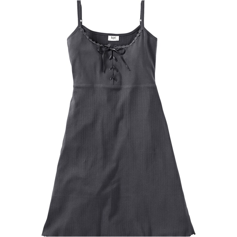 bpc bonprix collection Bonprix - Chemise de nuit bretelles spaghetti gris sans manches pour femme