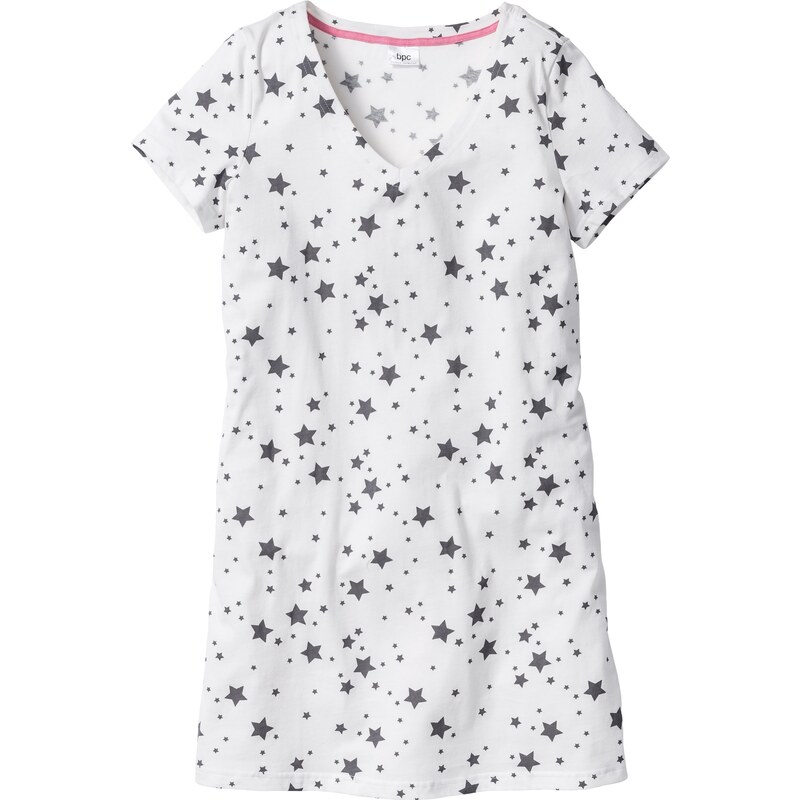 bpc bonprix collection Bonprix - Chemise de nuit blanc manches courtes pour femme