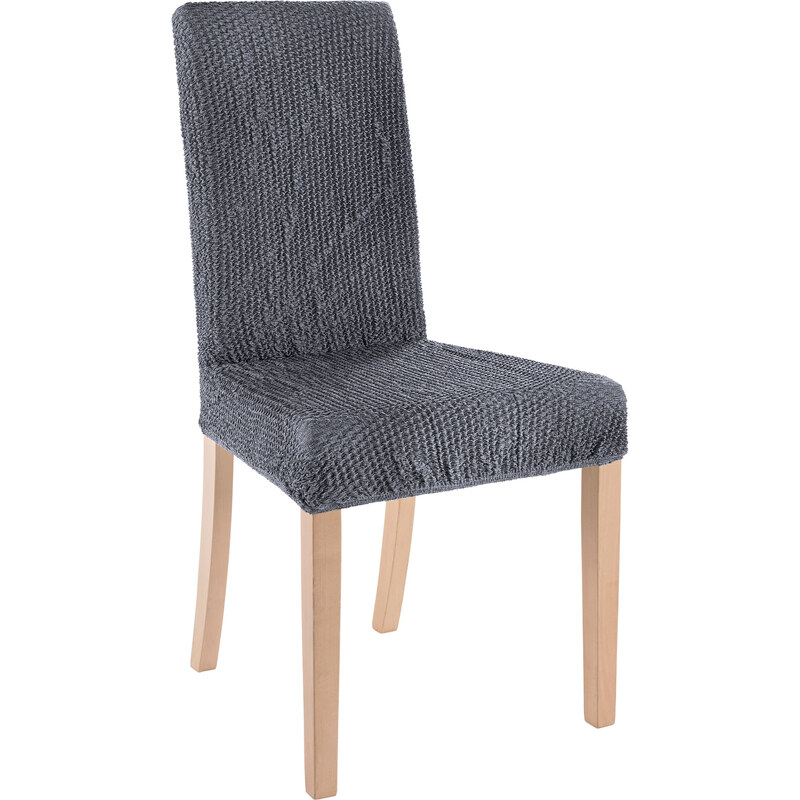 bpc living Bonprix - Housse de chaise effet froissé structuré gris pour maison