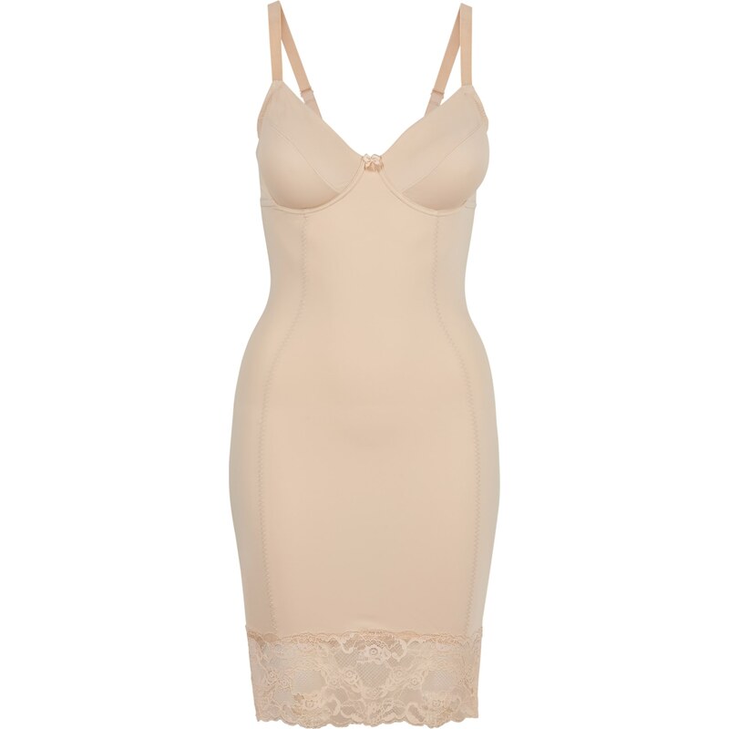bpc bonprix collection - Nice Size Bonprix - Fond de robe modelant avec dentelle beige pour femme
