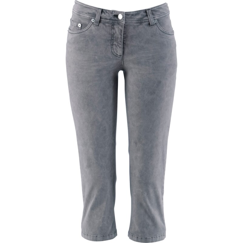 bpc bonprix collection Bonprix - Pantalon extensible 3/4 avec lycra gris pour femme